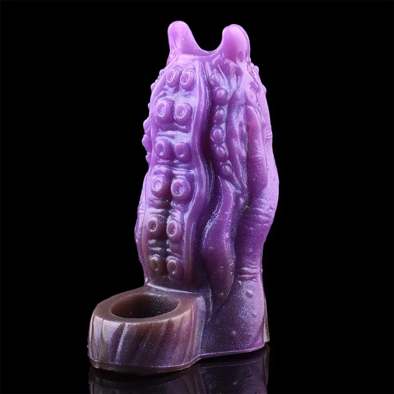 5.2 Inch Open Tip Tentacle Cock Sleeve Platinum Silicone Beast Penis Sheath 5 5.2 Inch Open Tip Tentacle Cock Sleeve Platinum Silicone Beast Penis Sheath 5