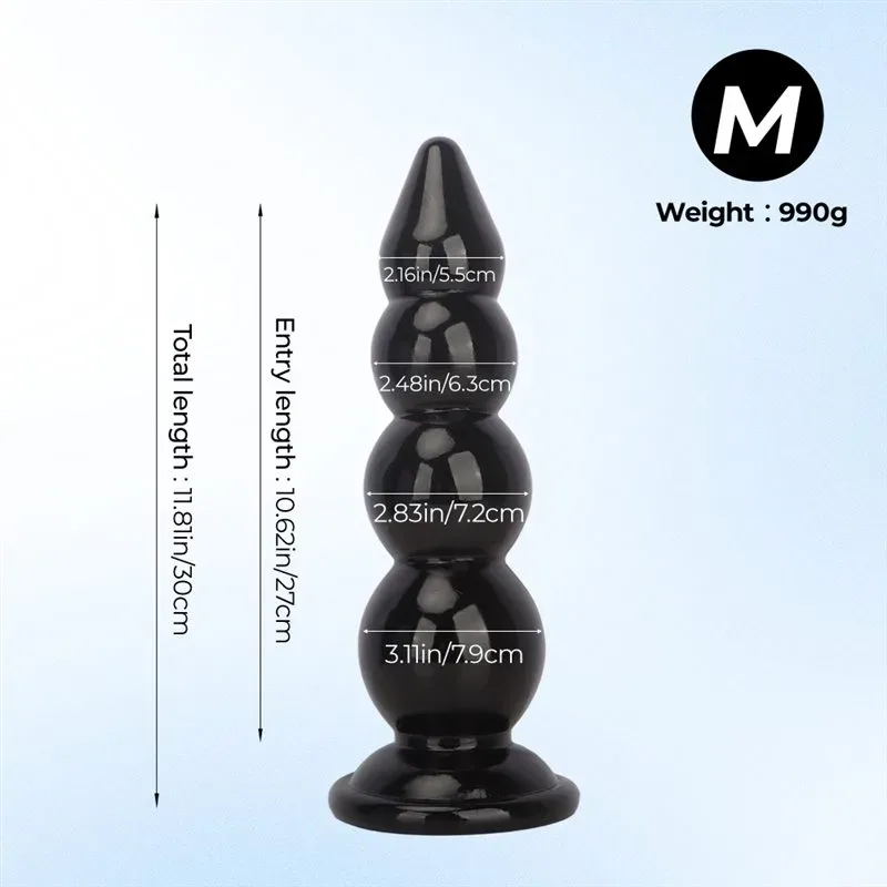 8.5/11.5/14.5 Inch Tapered Tip Girth Beaded Anal Dildo Plug 3 8.5/11.5/14.5 Inch Tapered Tip Girth Beaded Anal Dildo Plug 3