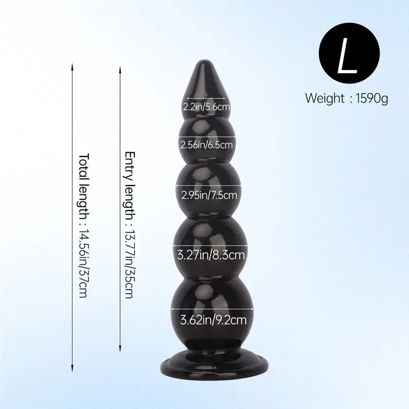8.5/11.5/14.5 Inch Tapered Tip Girth Beaded Anal Dildo Plug 4 8.5/11.5/14.5 Inch Tapered Tip Girth Beaded Anal Dildo Plug 4