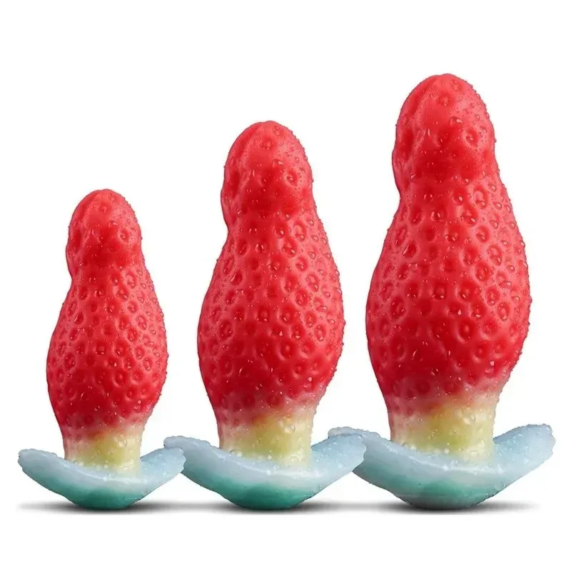 2.7/3.5/4.3/4.7 Inch Unique Strawberry Shape Silicone Anal Plug - Image 1