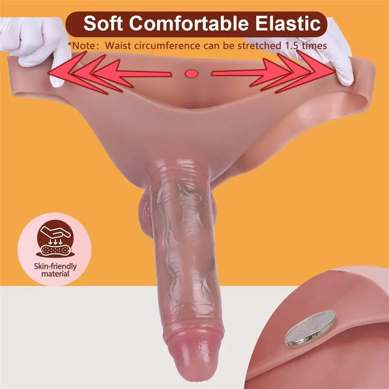 Wearable Thick Realistic Hollow Dildo Sleeve Penis Extension Sheath 5 Wearable Thick Realistic Hollow Dildo Sleeve Penis Extension Sheath 5