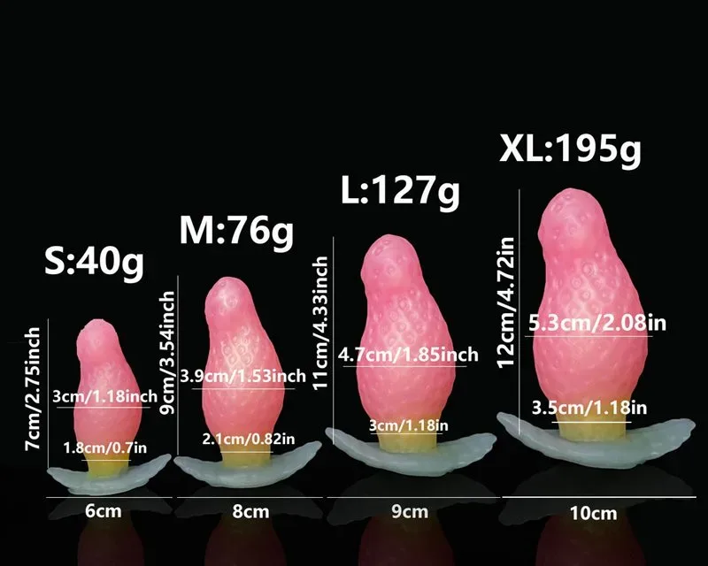 2.7/3.5/4.3/4.7 Inch Unique Strawberry Shape Silicone Anal Plug 1 2.7/3.5/4.3/4.7 Inch Unique Strawberry Shape Silicone Anal Plug 1