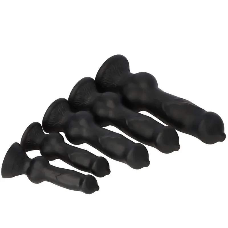 7/7.5/9.5/10/13 Inch Black Knotted Dog Dildo Big Animal Penis 2