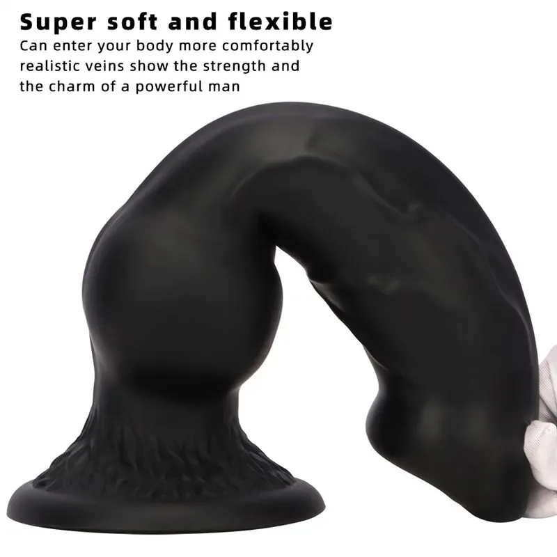 7/7.5/9.5/10/13 Inch Black Knotted Dog Dildo Big Animal Penis 5