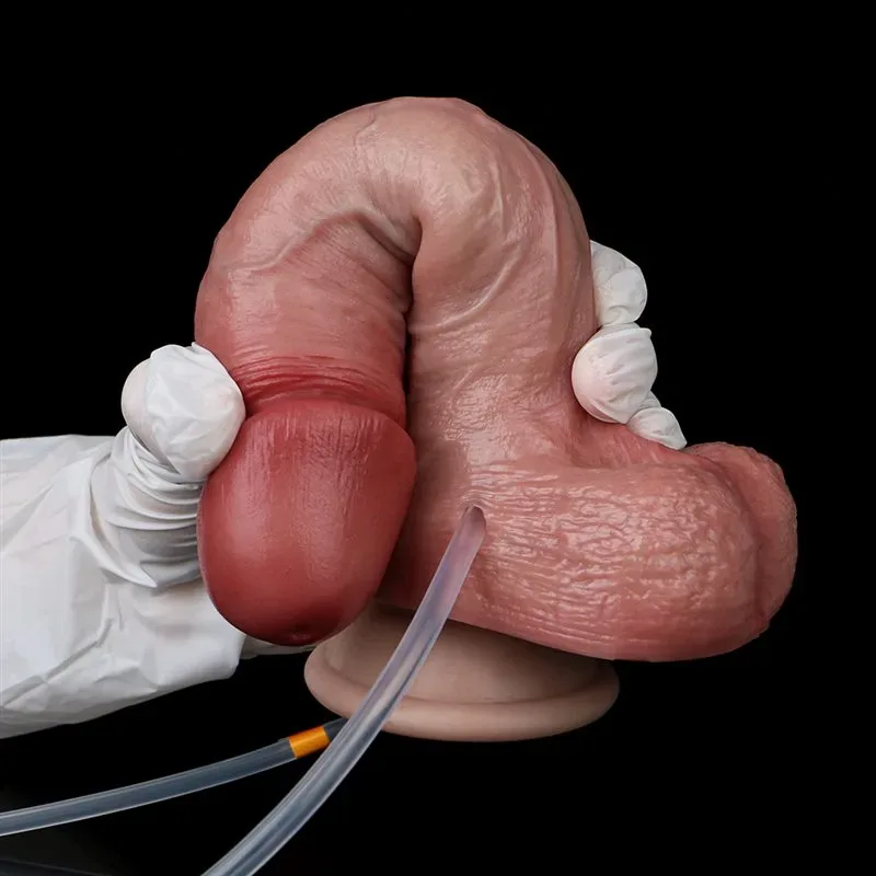 7.8 IN Ejaculating and Inflatable Textured Silicone Dildo 7 7.8 IN Ejaculating and Inflatable Textured Silicone Dildo 7