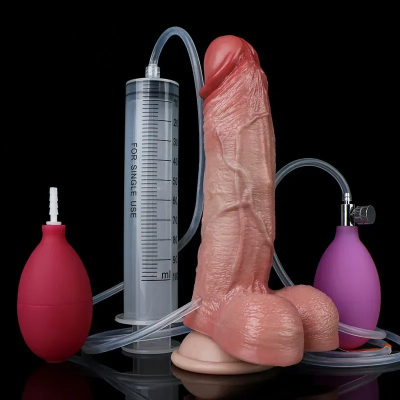 7.2 IN Ejaculating and Inflatable Most Realistic Silicone Dildo 2 7.2 IN Ejaculating and Inflatable Most Realistic Silicone Dildo 2