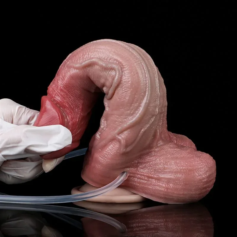 8 IN Ejaculating and Inflatable Silicone Dildo with Blue Veins 8 8 IN Ejaculating and Inflatable Silicone Dildo with Blue Veins 8