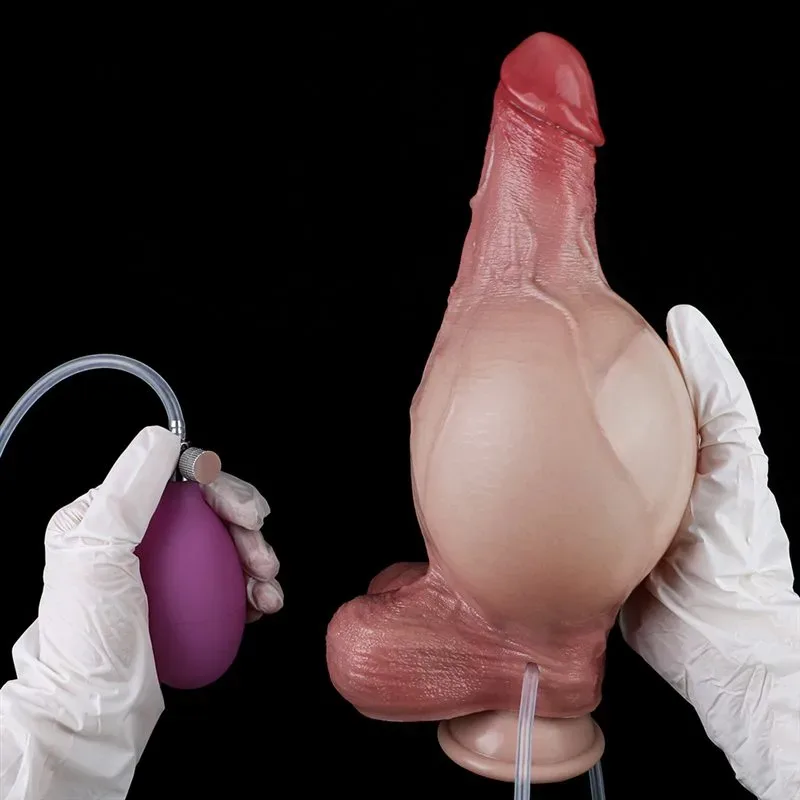 8 IN Ejaculating and Inflatable Silicone Dildo with Blue Veins 9 8 IN Ejaculating and Inflatable Silicone Dildo with Blue Veins 9