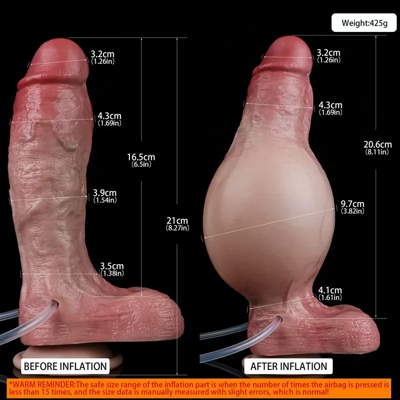 8.1 IN Ejaculating and Inflatable Silicone Dildo Squirting Penis Toy 1 8.1 IN Ejaculating and Inflatable Silicone Dildo Squirting Penis Toy 1
