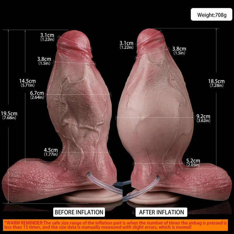 7.6 IN Ejaculating and Inflatable Large Girthy Realistic Penis Dildo 1 7.6 IN Ejaculating and Inflatable Large Girthy Realistic Penis Dildo 1