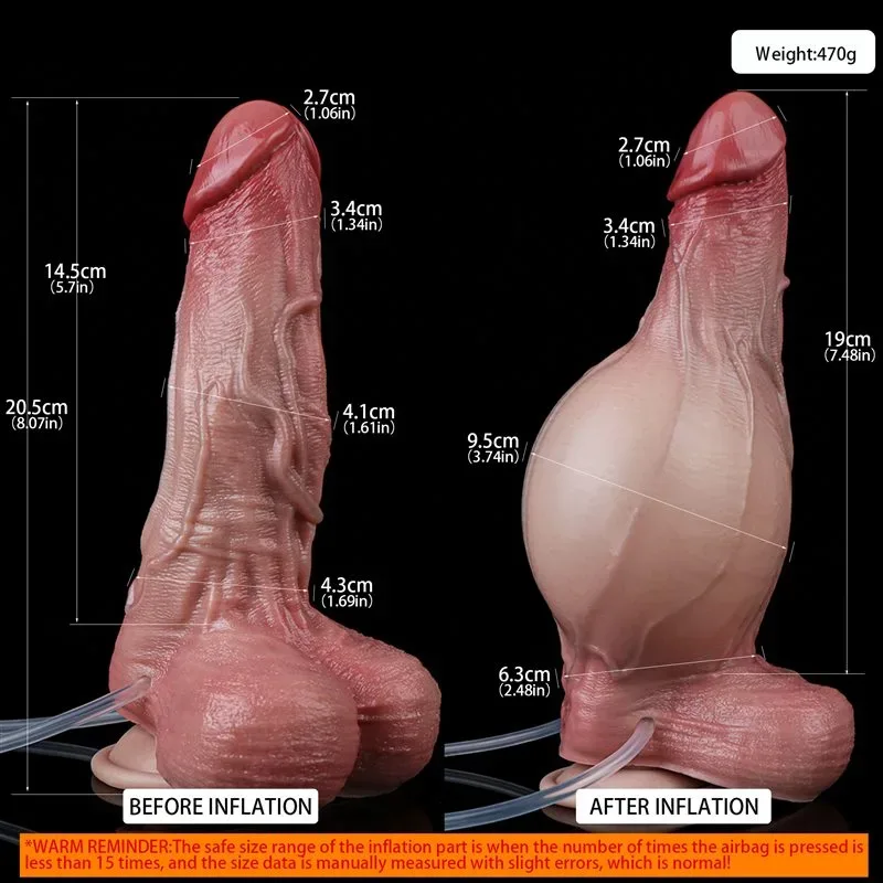 8 IN Ejaculating and Inflatable Silicone Dildo with Blue Veins 1 8 IN Ejaculating and Inflatable Silicone Dildo with Blue Veins 1