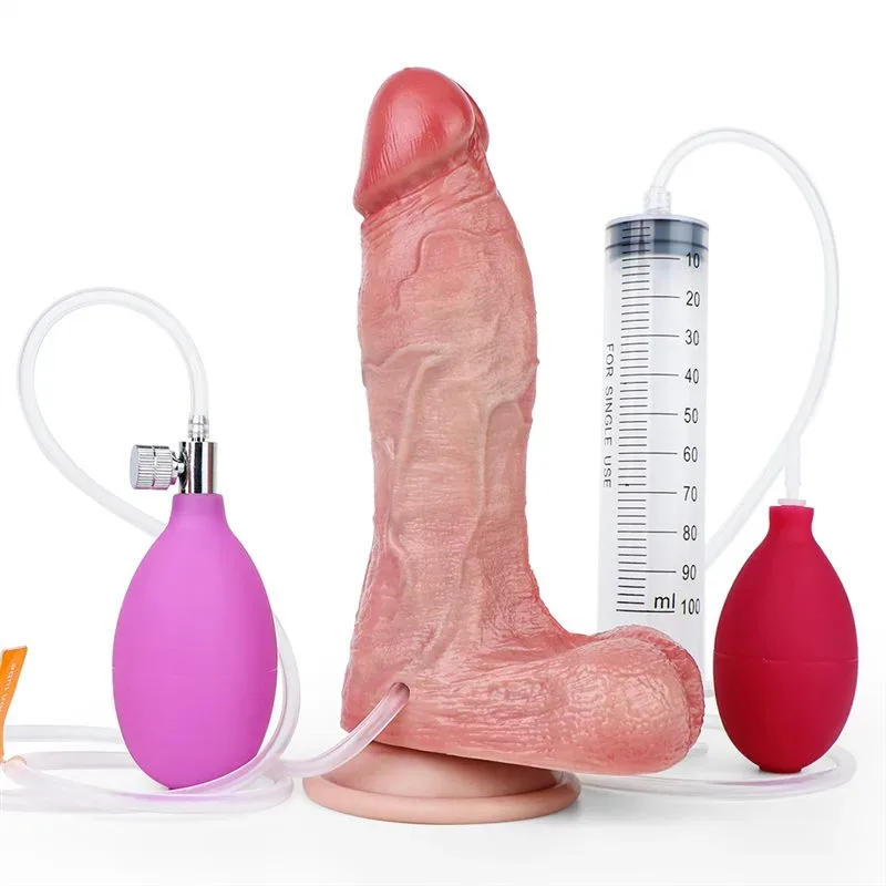 inflatable dildo (5) 7.5 IN Ejaculating and Inflatable Adjustable Thickness Realistic Dildo - Image 1