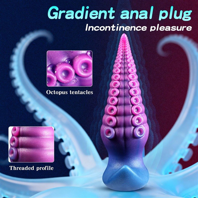 Octopus Tentacle Anal Plug | 4.3-7.8 Inch Silicone T-Base Butt Plug 1 Octopus Tentacle Anal Plug | 4.3-7.8 Inch Silicone T-Base Butt Plug 1