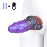 6 IN Purple Dragon Sleeve Thick Penis Cover with 3 Build-In Skeleton