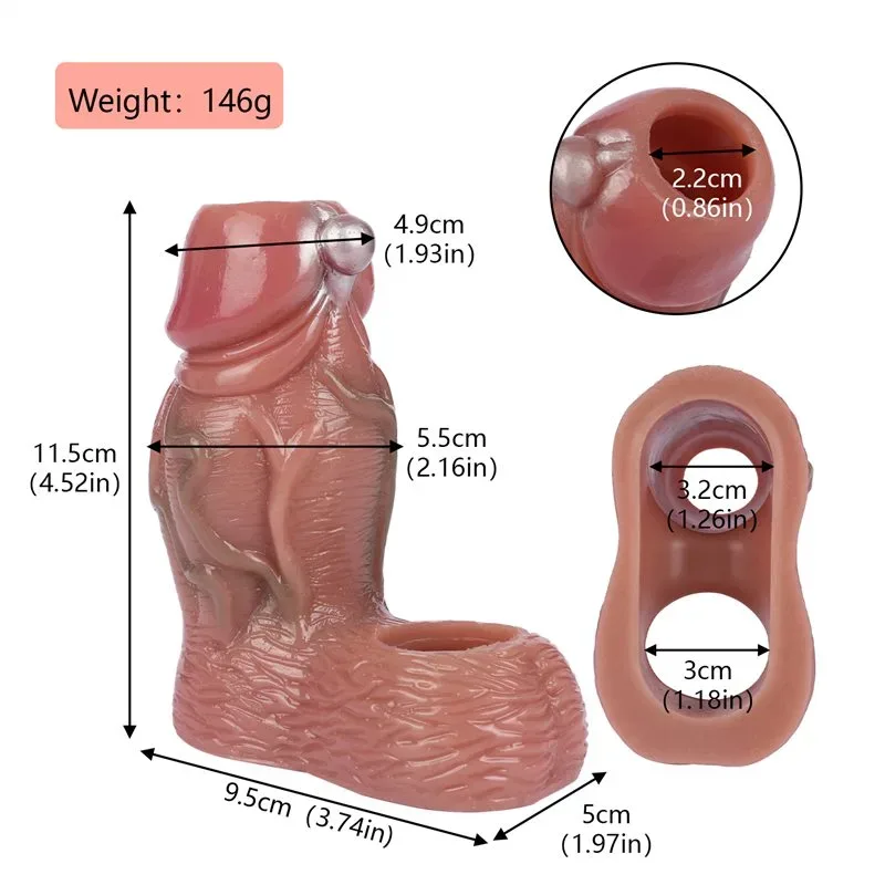 4.5 Inch Open Tip Fat Silicone Realistic Penis Enhancer Toy 1 4.5 Inch Open Tip Fat Silicone Realistic Penis Enhancer Toy 1