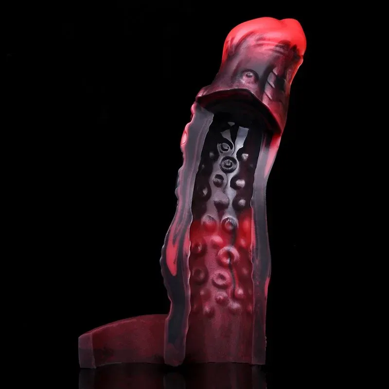 6/7 IN Vibrating Tentacle Knot Cock Sleeve Silicone Exotic Penis Sheath 9 6/7 IN Vibrating Tentacle Knot Cock Sleeve Silicone Exotic Penis Sheath 9