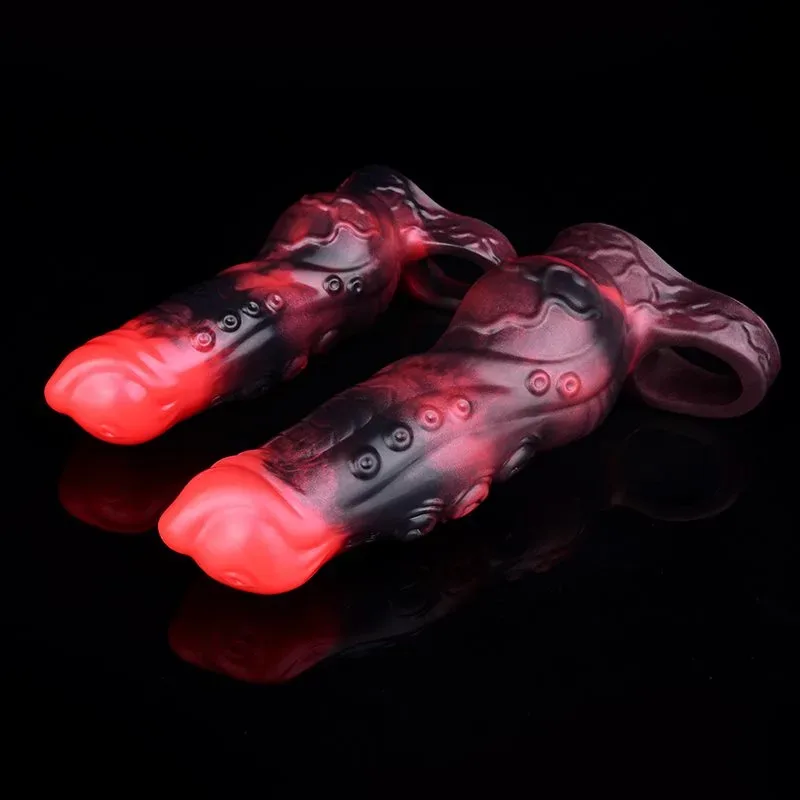 6/7 IN Vibrating Tentacle Knot Cock Sleeve Silicone Exotic Penis Sheath 8 6/7 IN Vibrating Tentacle Knot Cock Sleeve Silicone Exotic Penis Sheath 8