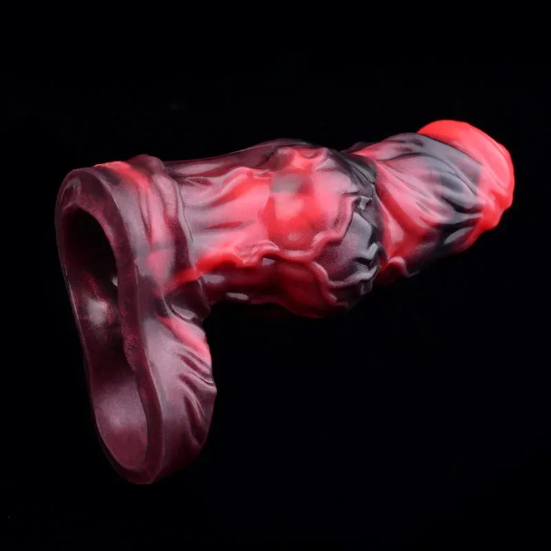 5.9 IN Vibrating Dog Knot Cock Sleeve Silicone Canine Penis Sheath 10 5.9 IN Vibrating Dog Knot Cock Sleeve Silicone Canine Penis Sheath 10