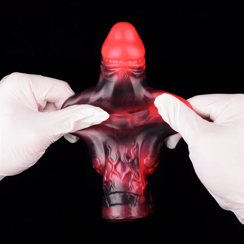 7.1 IN Vibrating Fantasy Penis Sheath Soft Silicone Knotted Cock Sleeve 9 7.1 IN Vibrating Fantasy Penis Sheath Soft Silicone Knotted Cock Sleeve 9