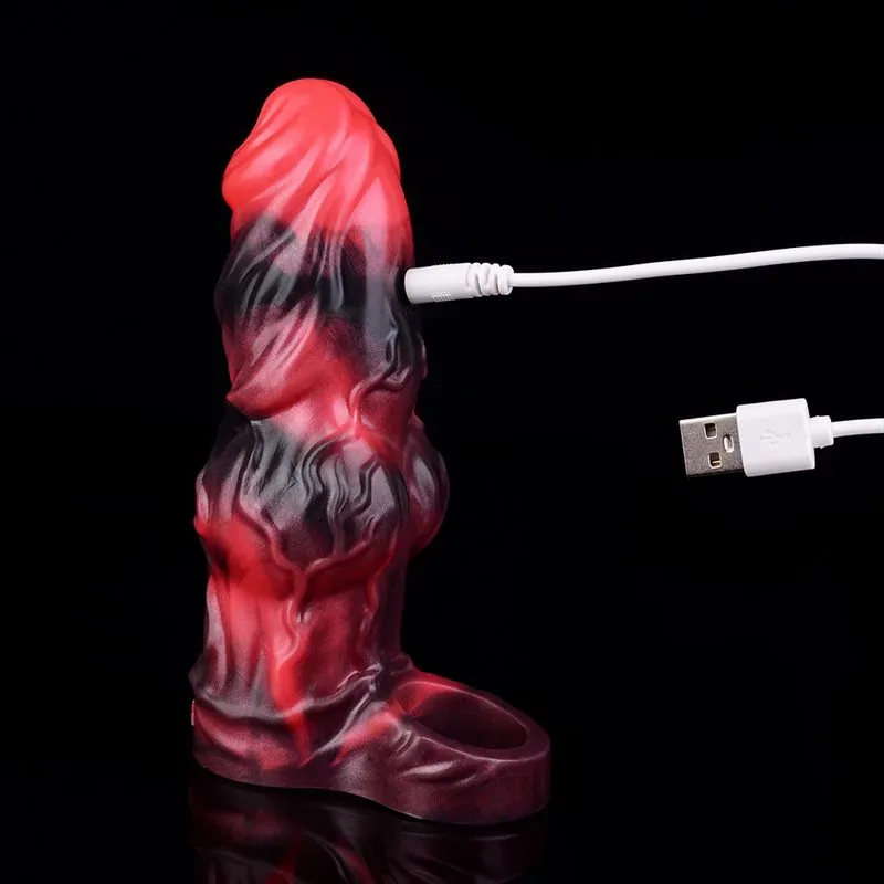 5.9 IN Vibrating Dog Knot Cock Sleeve Silicone Canine Penis Sheath 7 5.9 IN Vibrating Dog Knot Cock Sleeve Silicone Canine Penis Sheath 7