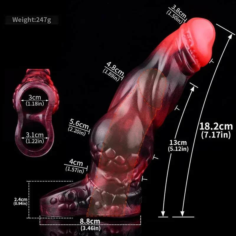 7.1 IN Vibrating Fantasy Penis Sheath Soft Silicone Knotted Cock Sleeve 1 7.1 IN Vibrating Fantasy Penis Sheath Soft Silicone Knotted Cock Sleeve 1