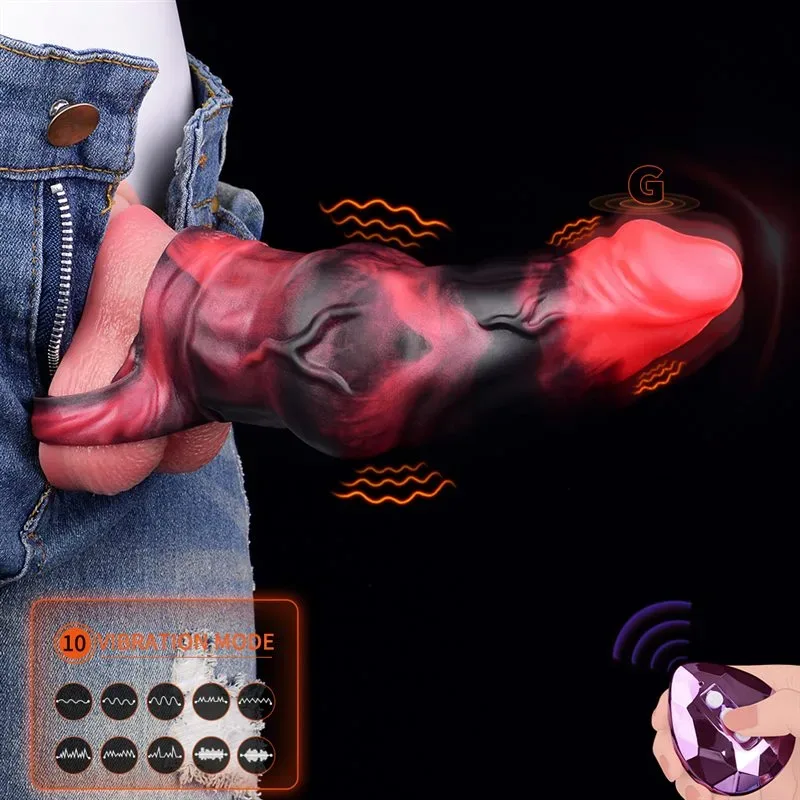 7.1 IN Vibrating Penis Sleeve Fantasy Dog Knot Cock Extender 2 7.1 IN Vibrating Penis Sleeve Fantasy Dog Knot Cock Extender 2