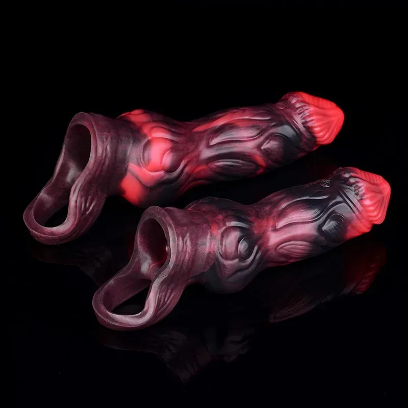 5.9/7.2 IN Vibrating Knot Penis Extender Silicone Fantasy Sleeve Toy 9 5.9/7.2 IN Vibrating Knot Penis Extender Silicone Fantasy Sleeve Toy 9