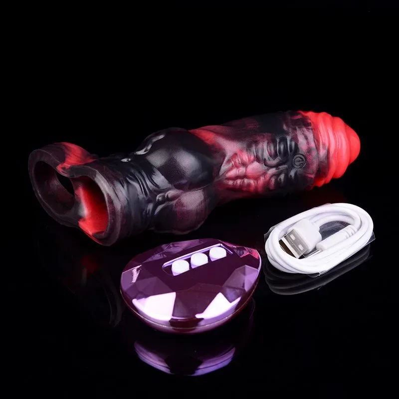 6 IN Vibrating Exotic Cock Sleeve Fantasy Silicone Knot Sheath Sex Toy 3 6 IN Vibrating Exotic Cock Sleeve Fantasy Silicone Knot Sheath Sex Toy 3