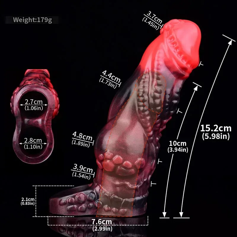 6 IN Remote Control Dragon Cock Sleeve Vibrating Knot Penis Extender 1 6 IN Remote Control Dragon Cock Sleeve Vibrating Knot Penis Extender 1