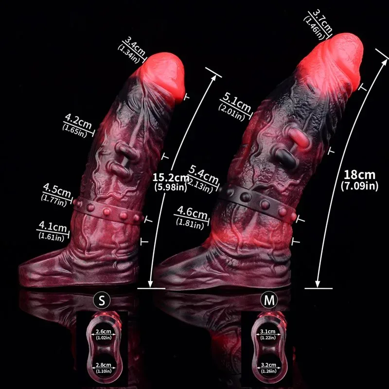 6/7 IN Vibrating Fantasy Sleeve Soft Silicone Exotic Penis Extension 1 6/7 IN Vibrating Fantasy Sleeve Soft Silicone Exotic Penis Extension 1