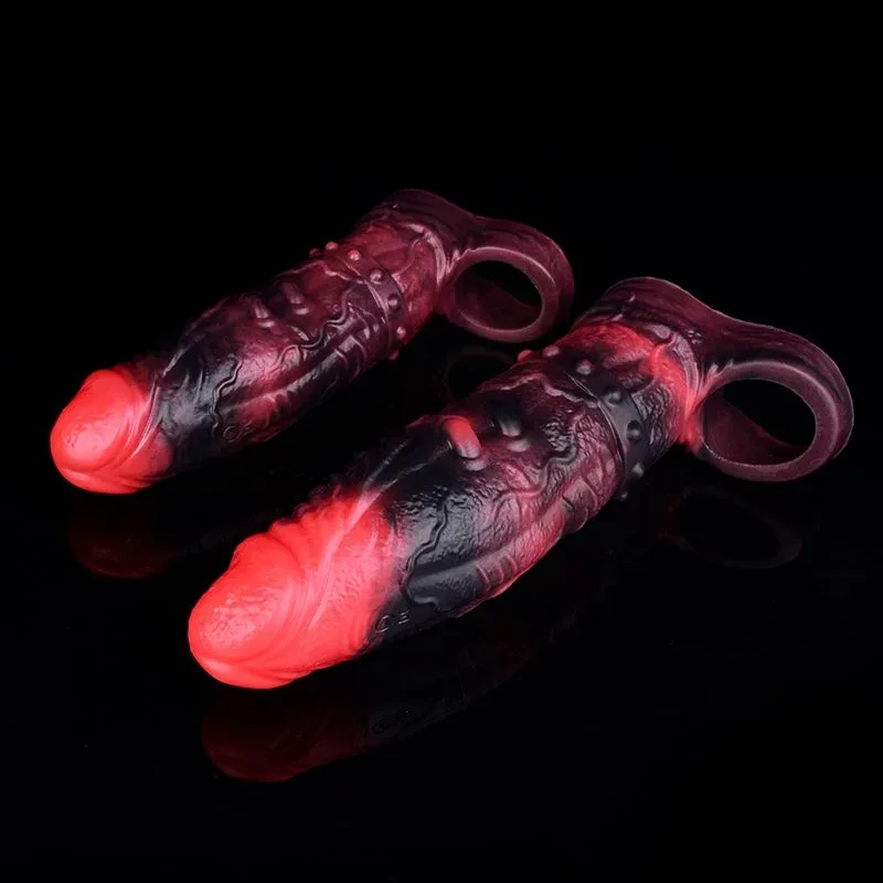 6/7 IN Vibrating Fantasy Sleeve Soft Silicone Exotic Penis Extension 8 6/7 IN Vibrating Fantasy Sleeve Soft Silicone Exotic Penis Extension 8