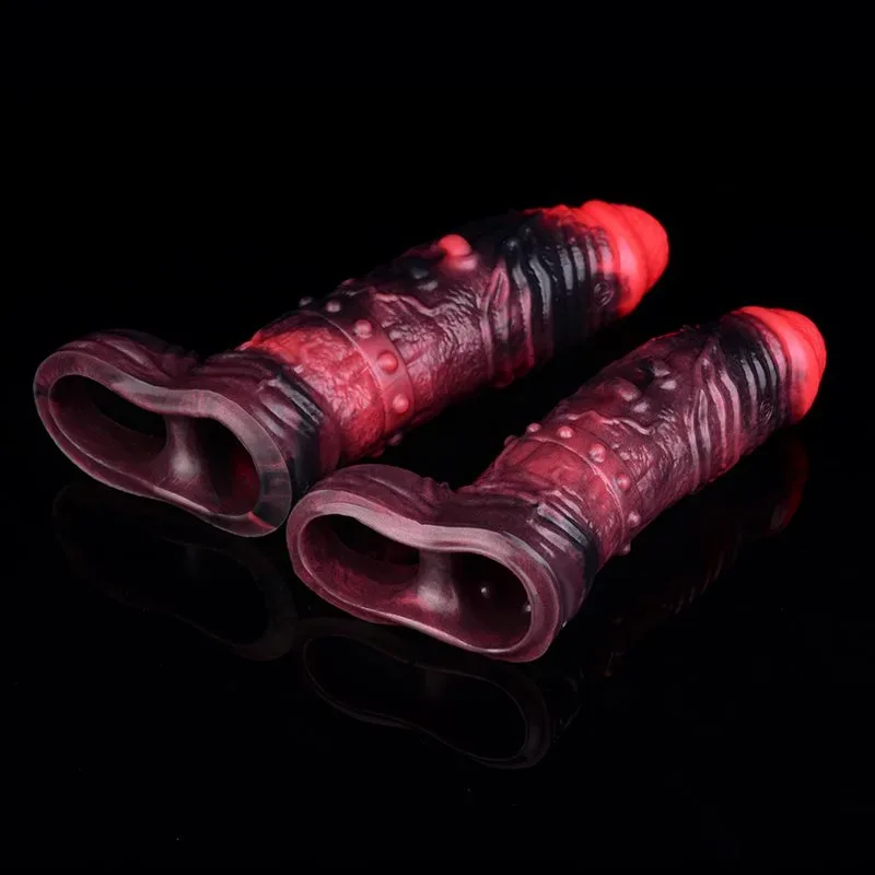 6/7 IN Vibrating Fantasy Sleeve Soft Silicone Exotic Penis Extension 9 6/7 IN Vibrating Fantasy Sleeve Soft Silicone Exotic Penis Extension 9