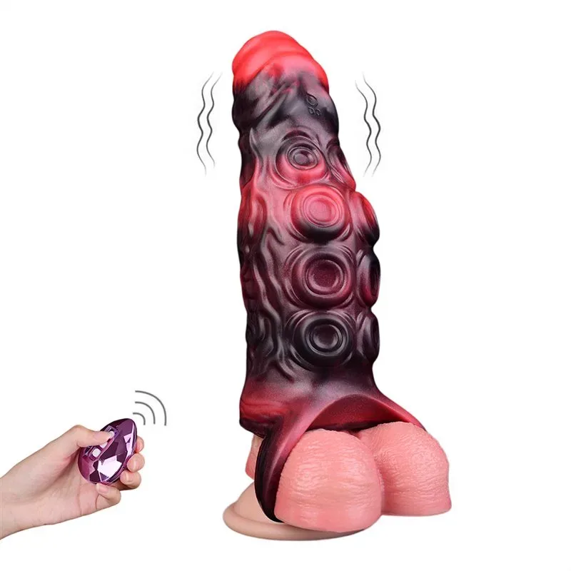 6/7.2 IN Vibrating Tentacle Cock Sleeve Fantasy Creature Penis Extension - Image 1