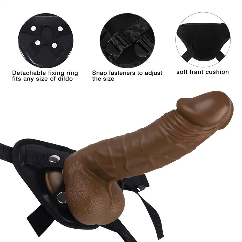 10 IN Big Brown PVC Dildo Strap On Harness Kit 3 10 IN Big Brown PVC Dildo Strap On Harness Kit 3