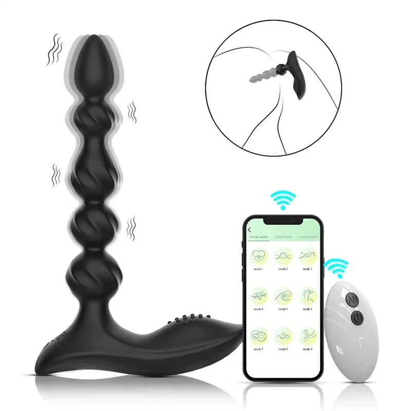 Wireless 10 Powerful Vibration Prostate Massager Anal Beads Vibrator 1 Wireless 10 Powerful Vibration Prostate Massager Anal Beads Vibrator 1