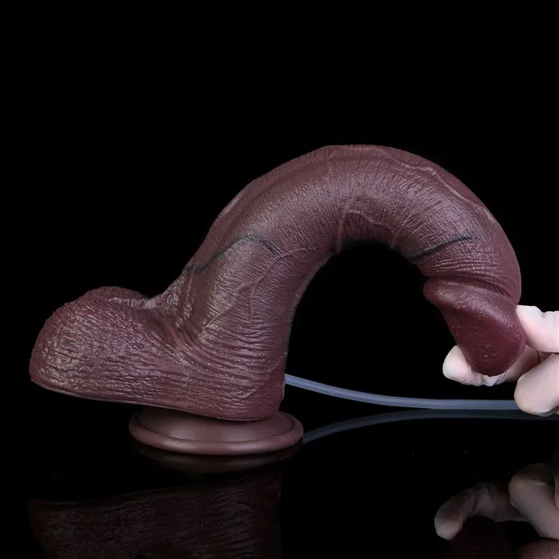 11.2 Inch Large Black Most Realistic Dual Layer Silicone Ejaculating Dildo 10 11.2 Inch Large Black Most Realistic Dual Layer Silicone Ejaculating Dildo 10