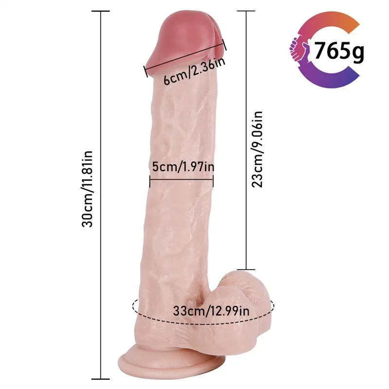 11.5 IN Big Long Lifelike Flesh PVC Dildo 1 11.5 IN Big Long Lifelike Flesh PVC Dildo 1