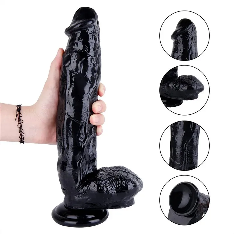 11.5 IN Black Fat PVC Suction Cup Dildo 3 11.5 IN Black Fat PVC Suction Cup Dildo 3