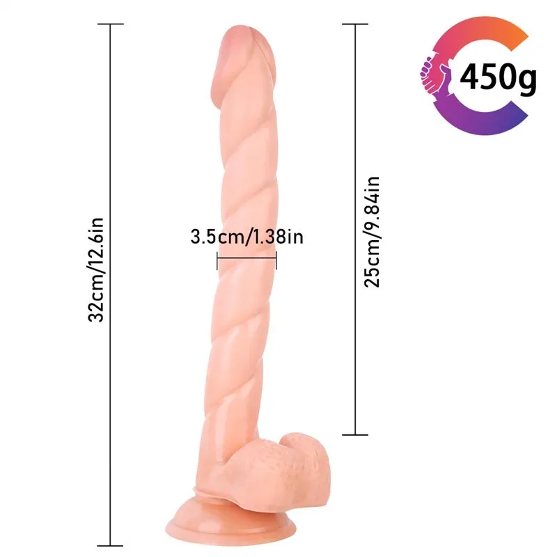 12.5 IN Long Slim Spiral PVC Dildo 1 12.5 IN Long Slim Spiral PVC Dildo 1