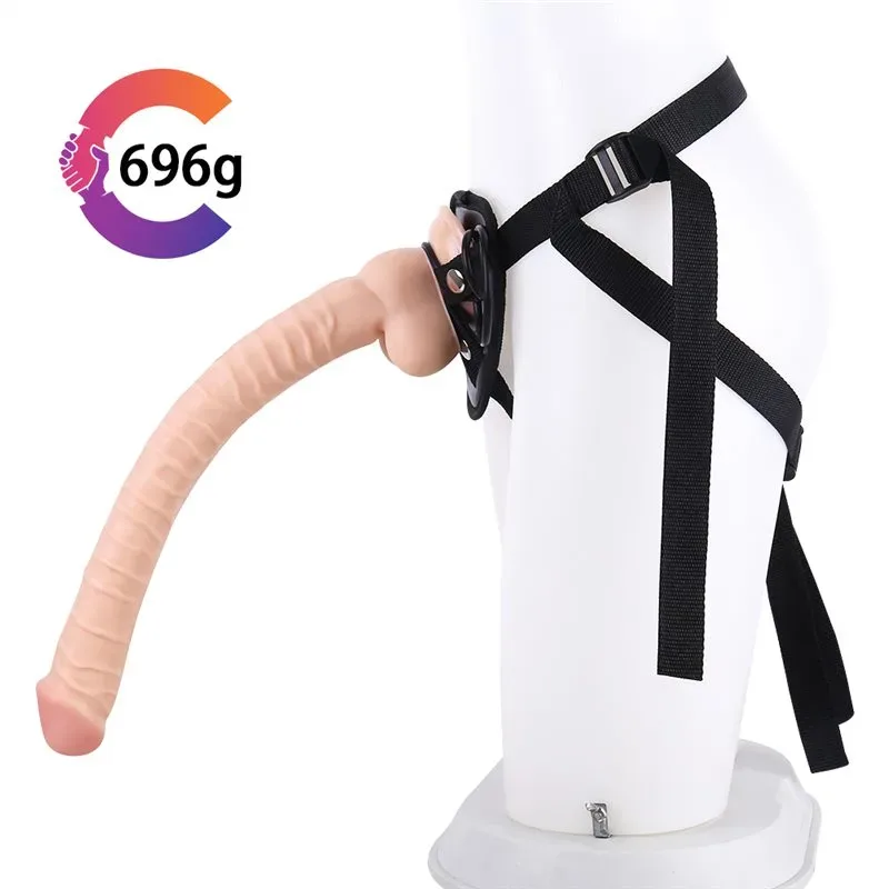 16 IN Extra Long Thin Lesbian Strap-On Dildo Harness Set 2 16 IN Extra Long Thin Lesbian Strap-On Dildo Harness Set 2