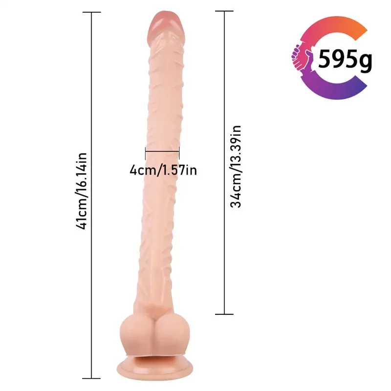 16 IN Extra Long Thin Lesbian Strap-On Dildo Harness Set 1 16 IN Extra Long Thin Lesbian Strap-On Dildo Harness Set 1