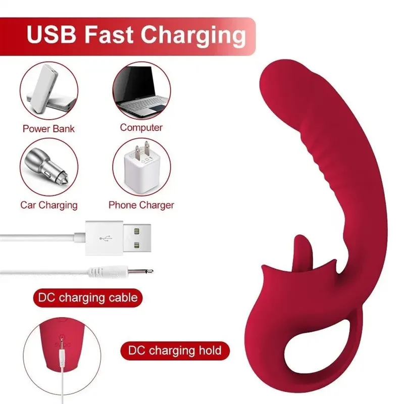 Rechargeable 2 In 1 Clit Licking G-Spot Vibrator 2 Rechargeable 2 In 1 Clit Licking G-Spot Vibrator 2