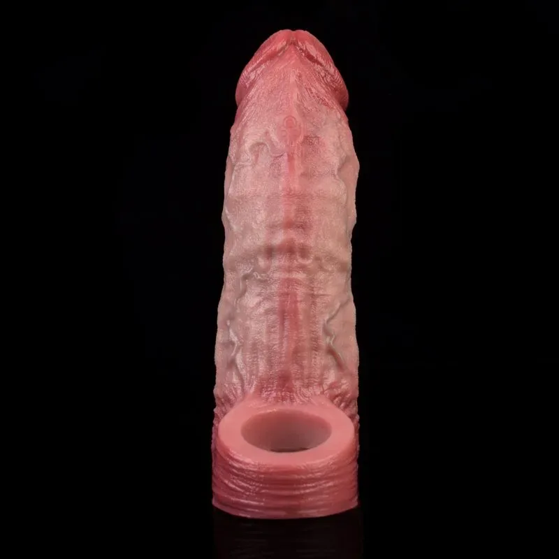 6.5 Inch 10 Vibration Liquid Silicone Real Lifelike Penis Sleeve 7 6.5 Inch 10 Vibration Liquid Silicone Real Lifelike Penis Sleeve 7