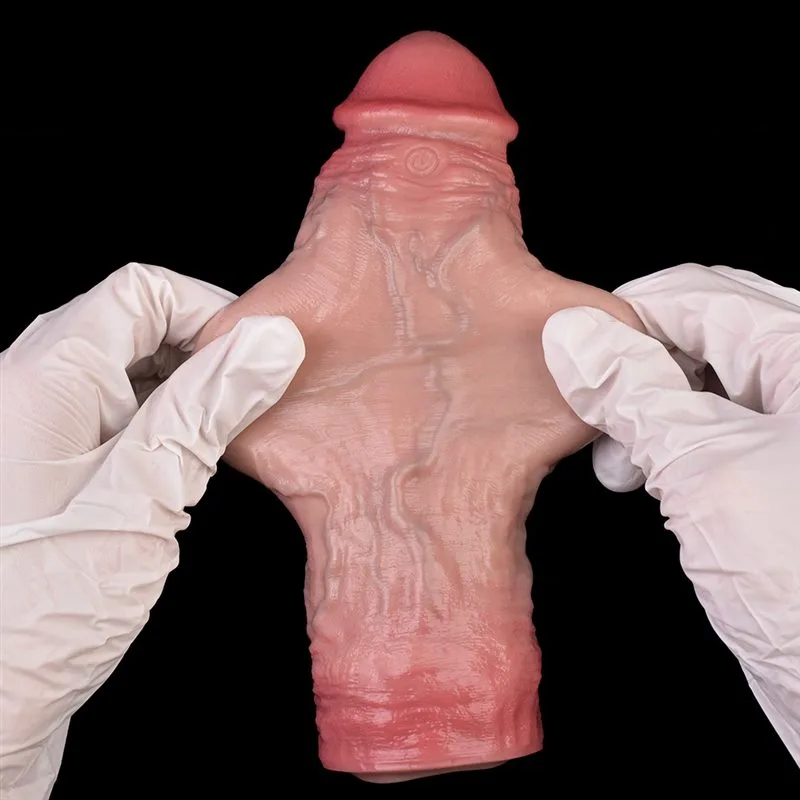 7.5 Inch 10 Vibration Ultra Realistic Penis Extension Cock Sleeve 10 7.5 Inch 10 Vibration Ultra Realistic Penis Extension Cock Sleeve 10