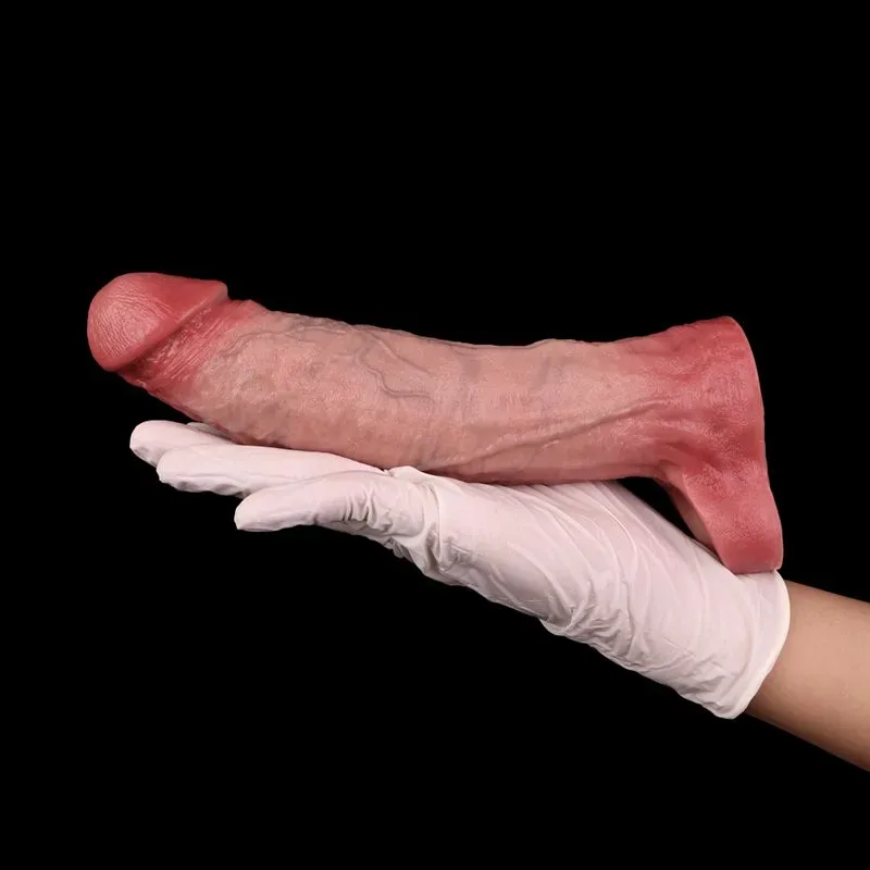 7.9 Inch 10 Vibration Realistic Penis Sleeve Soft Silicone Cock Extender 8 7.9 Inch 10 Vibration Realistic Penis Sleeve Soft Silicone Cock Extender 8