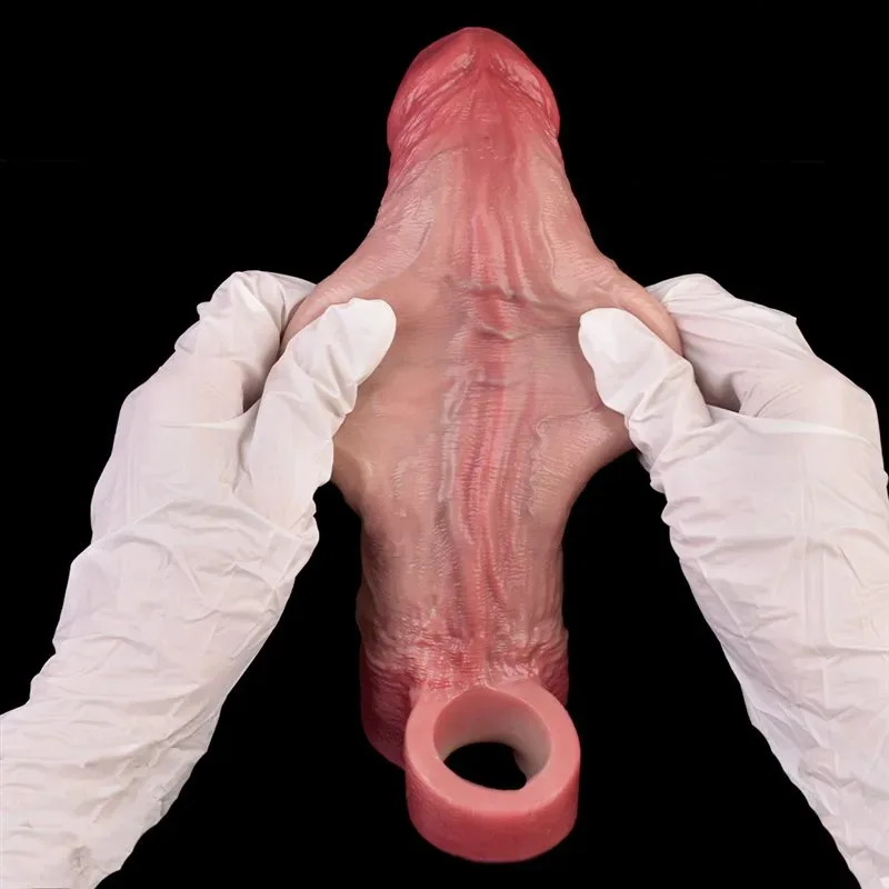 8.5 Inch Big 10 Vibration Soft Silicone Realistic Penis Sleeve 11 8.5 Inch Big 10 Vibration Soft Silicone Realistic Penis Sleeve 11