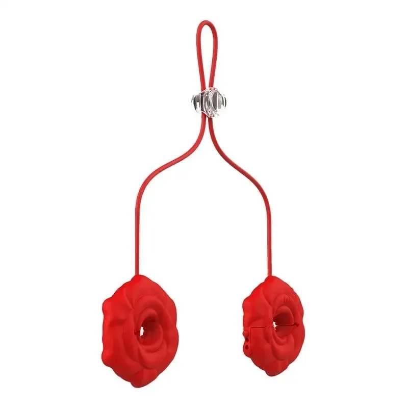 APP Controlled 9 Frequency Vibrating Rose Nipple Clamps - Image 1