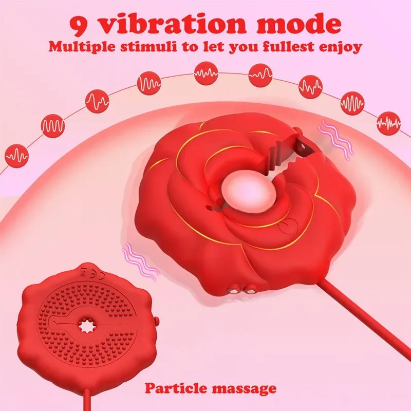APP Controlled 9 Frequency Vibrating Rose Nipple Clamps 1 APP Controlled 9 Frequency Vibrating Rose Nipple Clamps 1