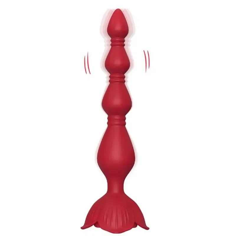 9 Vibration Red Anal Beads Vibrator for Men and Women - Image 1