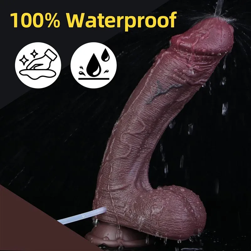 9.5 Inch Big Black Double Layer Silicone Ejaculating Dildo 4 9.5 Inch Big Black Double Layer Silicone Ejaculating Dildo 4